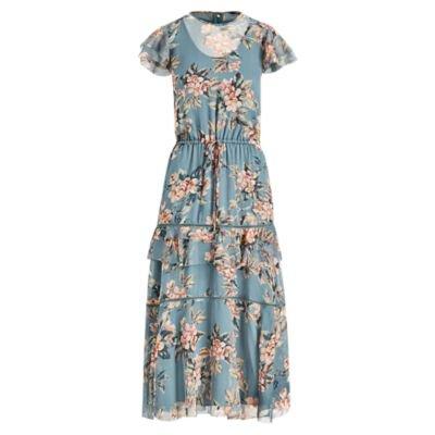 Ralph Lauren Print Georgette Dress Teal Multi