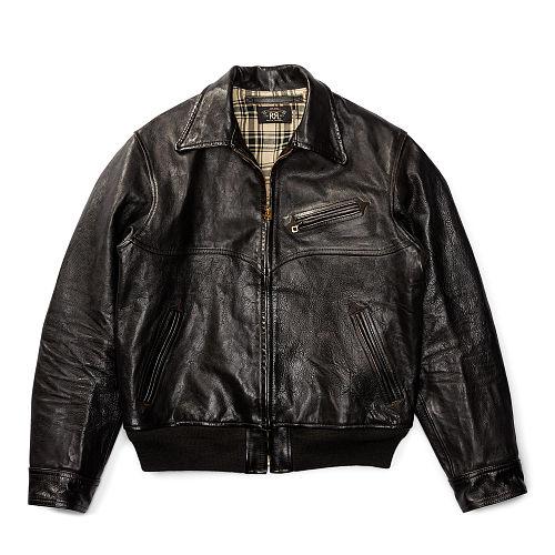 Ralph Lauren Rrl Leather Jacket Black