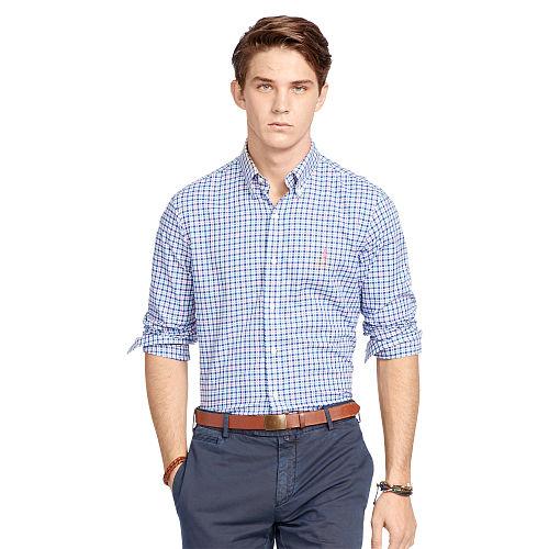 Polo Ralph Lauren Plaid Twill Sport Shirt Blue/magenta Multi