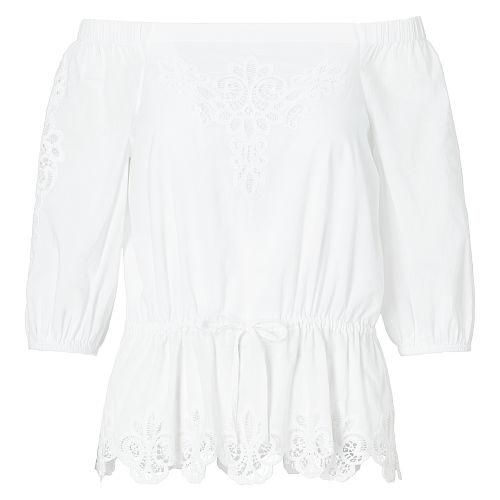 Ralph Lauren Lauren Petite Eyelet Off-the-shoulder Top White