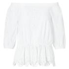 Ralph Lauren Lauren Petite Eyelet Off-the-shoulder Top White