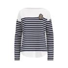 Ralph Lauren Striped Layered Cotton Sweater Navy/white