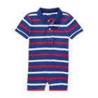 Ralph Lauren Striped Cotton Polo Shortall Chalet Blue Multi 24m