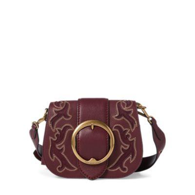 Ralph Lauren Suede-trim Leather Lennox Bag Berry