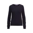 Ralph Lauren Button Cotton-cashmere Sweater Navy
