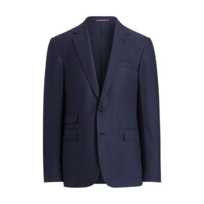 Ralph Lauren Gregory Houndstooth Sport Coat Bright Navy And Black