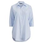 Ralph Lauren Striped Poplin Sleep Shirt Pale Blue Stripe