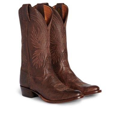 Ralph Lauren Plainview Leather Cowboy Boot Mid Brown