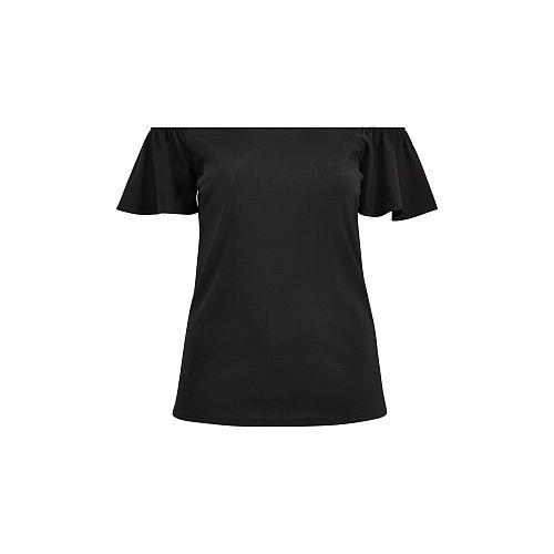 Ralph Lauren Lauren Woman Jersey Off-the-shoulder Top Polo Black