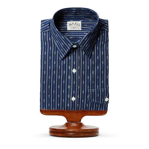 Ralph Lauren Rrl Eli Striped Cotton Dress Shirt Rl 863 Indigo