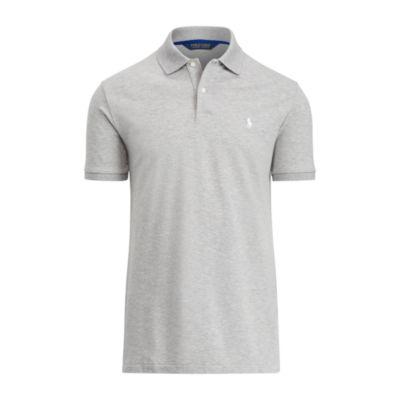 Ralph Lauren Custom Fit Stretch Mesh Polo Light Grey Heather