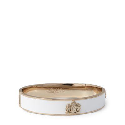 Ralph Lauren Crest Enamel Bangle Gold/white