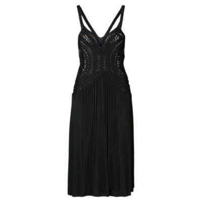 Ralph Lauren Crocheted Fringe-trim Dress Black