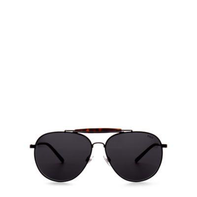 Ralph Lauren Classic Metal Pilot Sunglasses Semishiny Black