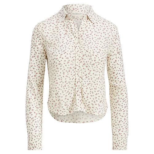 Ralph Lauren Denim & Supply Floral Crepe Cropped Shirt Wind Chime Floral