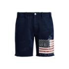 Ralph Lauren Straight Fit Cotton Short Aviator Navy W/ Flag