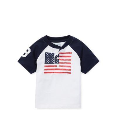 Ralph Lauren Cotton Jersey Graphic Henley Pure White 6m