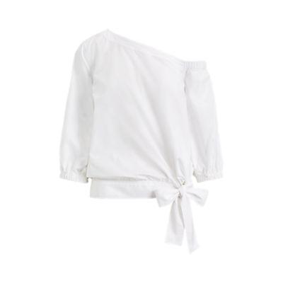 Ralph Lauren Asymmetrical Broadcloth Top White