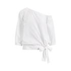 Ralph Lauren Asymmetrical Broadcloth Top White