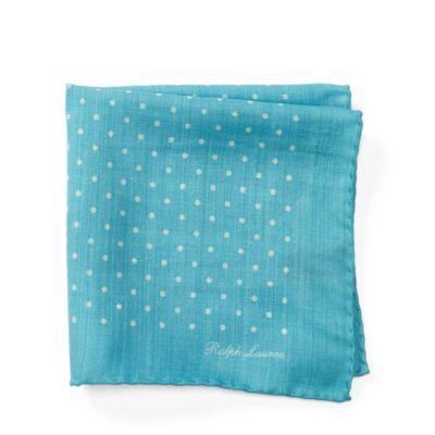 Ralph Lauren Polka-dot Pocket Square Aqua