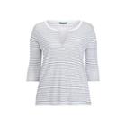 Ralph Lauren Striped Linen Jersey Shirt White/true Indigo
