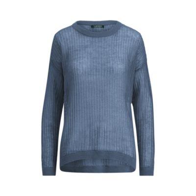 Ralph Lauren Cotton Crewneck Sweater Lt Indigo Marl