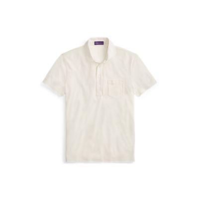 Ralph Lauren Washed Piqu Polo Shirt Ivory