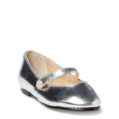 Ralph Lauren Alyssa Leather Mary Jane Silver
