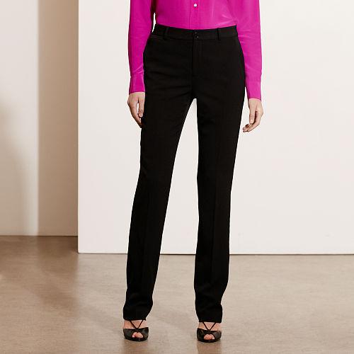 Ralph Lauren Lauren Stretch Wool Straight Pant Black