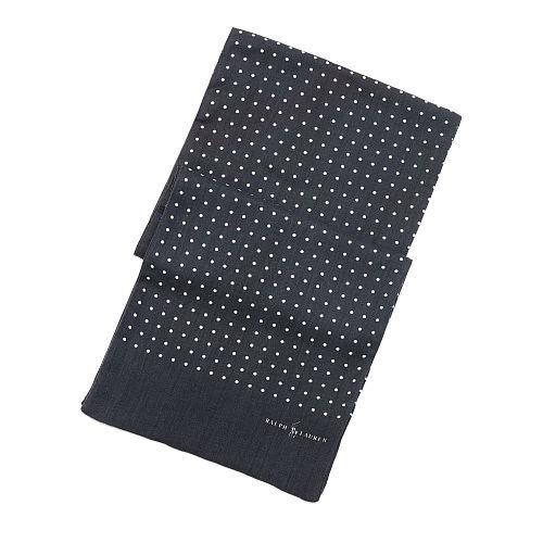 Polo Ralph Lauren Dotted Linen-cotton Scarf Black/parchment