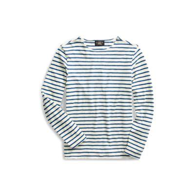 Ralph Lauren Striped Indigo Cotton T-shirt Medium Blue Indigo Summer