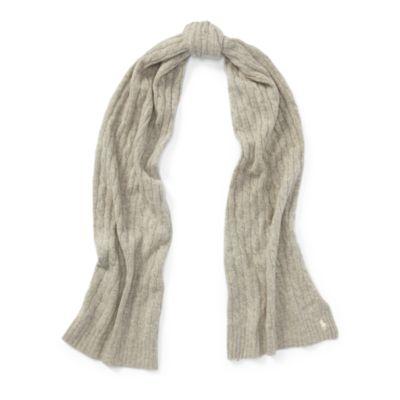 Ralph Lauren Cable Wool-cashmere Scarf Light Vintage Heather