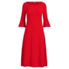 Ralph Lauren Jersey Bell-sleeve Dress Lipstick Red Sp