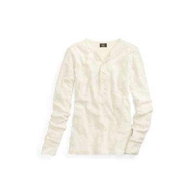 Ralph Lauren Slim Waffle-knit Cotton Henley Paper White