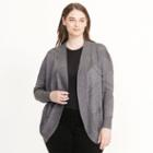 Ralph Lauren Lauren Woman Geometric Open-front Cardigan Platinum Heather