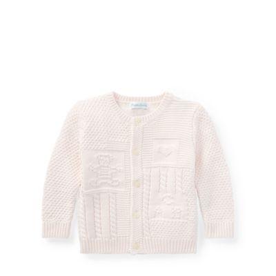 Ralph Lauren Contrast-knit Cotton Cardigan Delicate Pink 9m