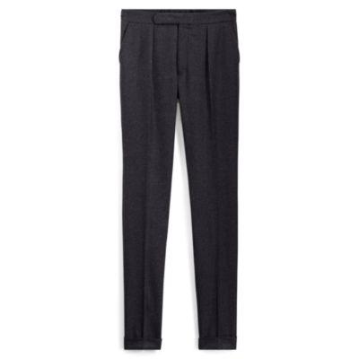 Ralph Lauren Wool-cashmere-twill Trouser Charcoal And Black