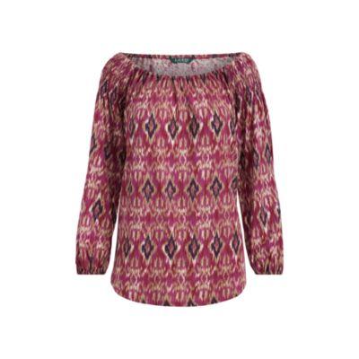 Ralph Lauren Jersey Off-the-shoulder Top Berry Ikat Multi