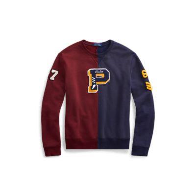 Ralph Lauren Cotton-blend-fleece Sweatshirt Cruise Navy/classic Wine