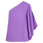 Ralph Lauren Lauren Georgette One-shoulder Top Deep Lilac