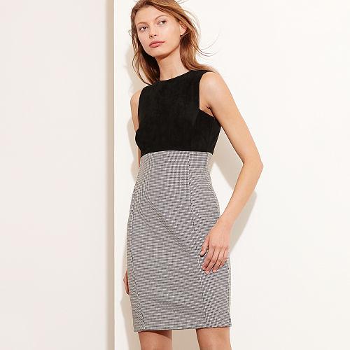 Ralph Lauren Lauren Houndstooth-print Dress Black Multi
