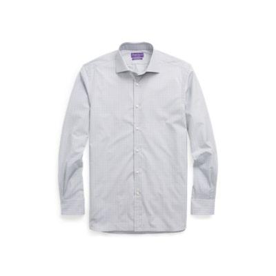 Ralph Lauren Checked Cotton Dress Shirt Grey And White