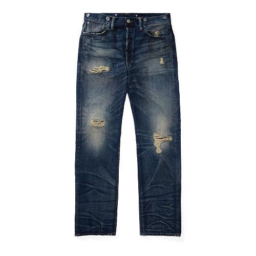 Ralph Lauren Rrl Selvedge Buckled-back Jean Brimfield Wash
