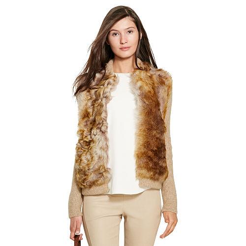 Polo Ralph Lauren Shearling-trim Sweater Jacket Camel