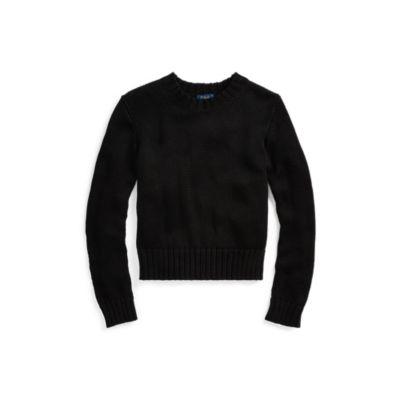 Ralph Lauren Cropped Cotton Sweater Black