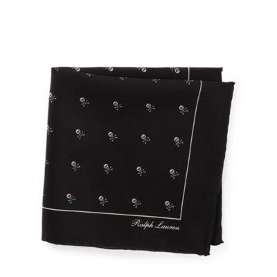 Ralph Lauren Skull-and-bones Pocket Square Black