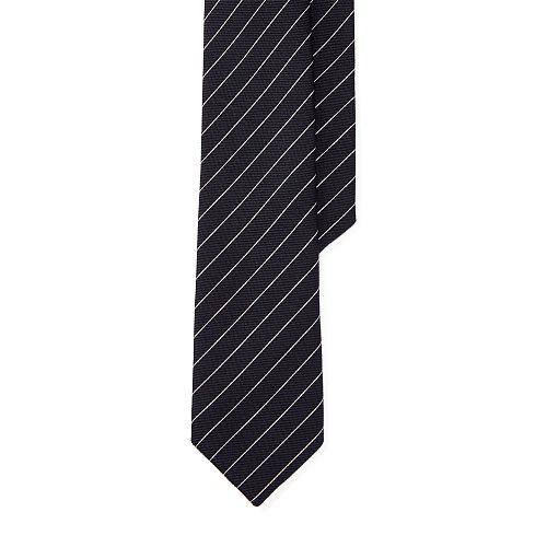 Polo Ralph Lauren Wool-silk Jacquard Narrow Tie Navy/white