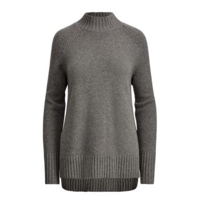 Ralph Lauren Wool-cashmere Mockneck Sweater Antique Heather