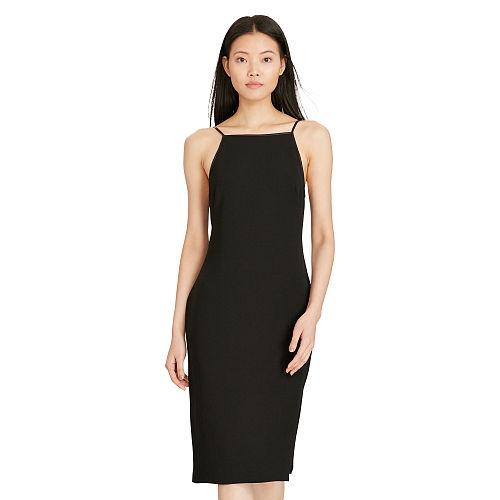 Polo Ralph Lauren Leather-trim Sheath Dress Polo Black