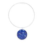 Ralph Lauren Lauren Round Lapis Pendant Necklace Silver/blue
